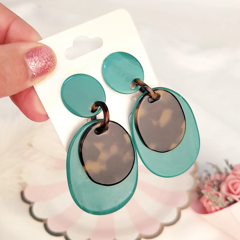 Trendy Long Dangle Acrylic Earrings for Women Big Geometric Resin Dangling Drop Earring for Girls Party Fashion Jewelry Brincos (4)