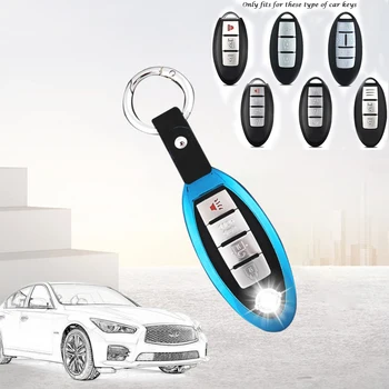 

Fashion Galvanized Alloy Car Key Case Key Cover Key Shell For Nissan 2/3/4/5 Button Infiniti 3/4 Buttons Auto Car Accessories