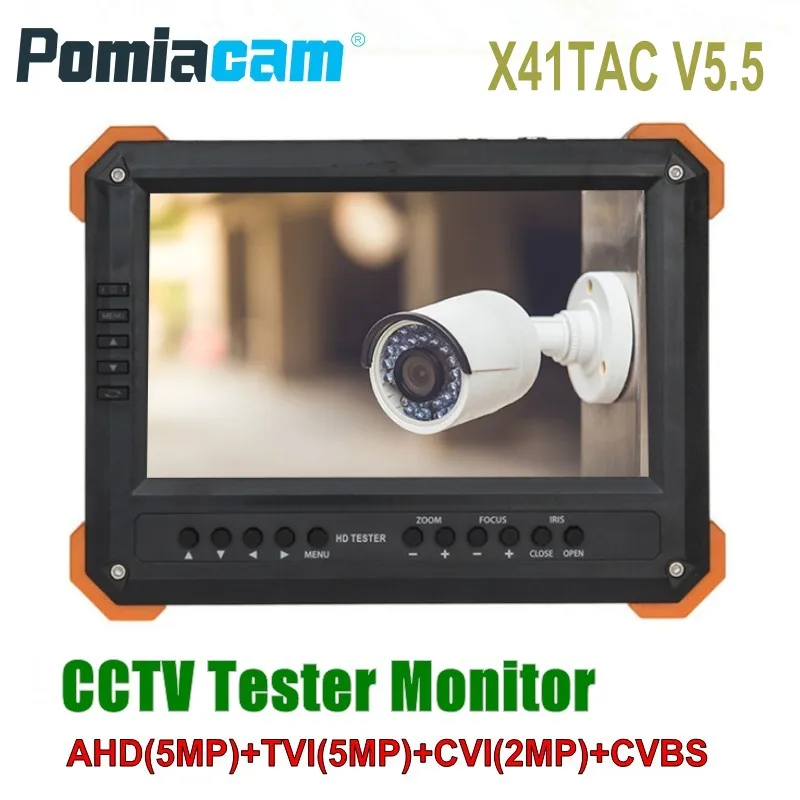 Meilleur 2018 Mis À Jour X41TAC V5.5 7 pouce LCD CCTV Testeur Moniteur 5MP AHD TVI CVI CVBS Caméra de Sécurité Testeur VGA HDMI entrée 12 v sortie