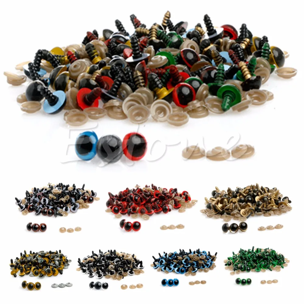 

100pcs 10mm Plastic Safety Eyes For Teddy Bear Doll Animal Puppet Craft