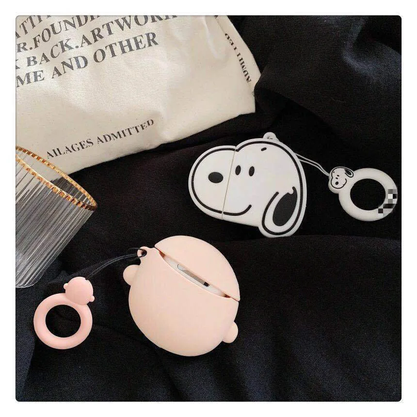 Case for AirPods Cute Cartoon Earphone Cases for Apple Airpods2 Accessories Protect Cover with Finger Ring Strap Unique Charlie