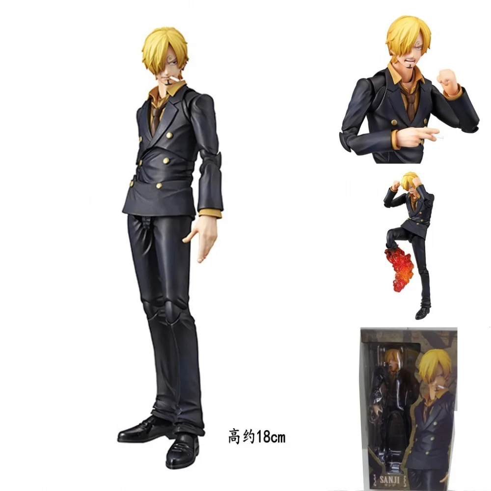 

Huong Anime Figure 18CM One Piece Black Leg Sanji Variable Movable Toys PVC Action Figure Model Toy Collectible Doll
