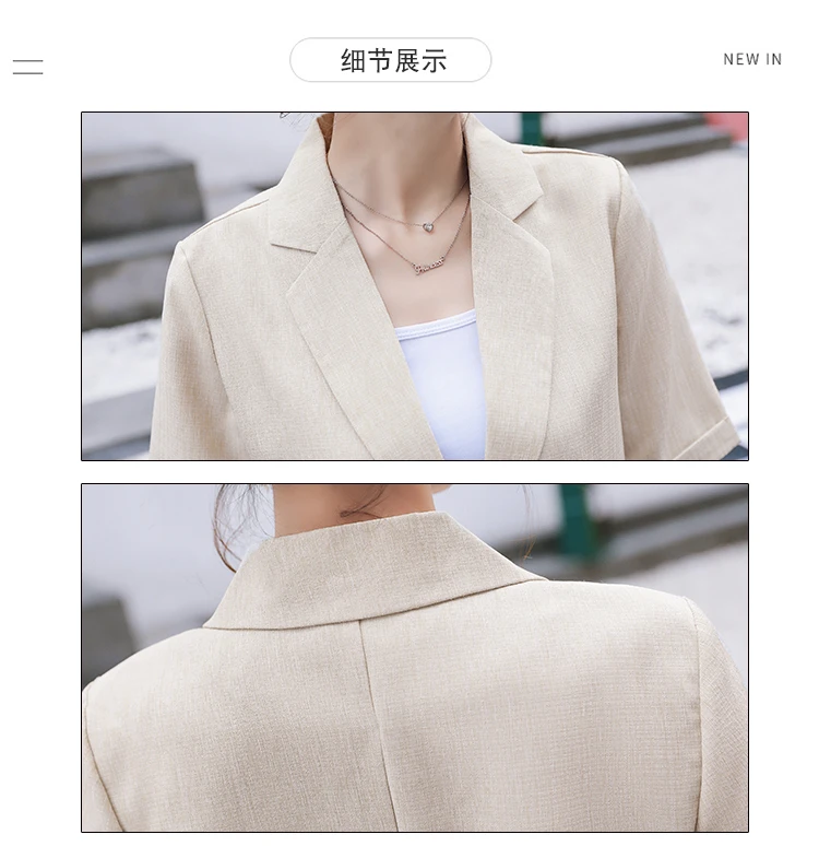 Women's suit suit solid color shorts suit Fashion short sleeve solid color suit Women's high waist shorts and suit 2019