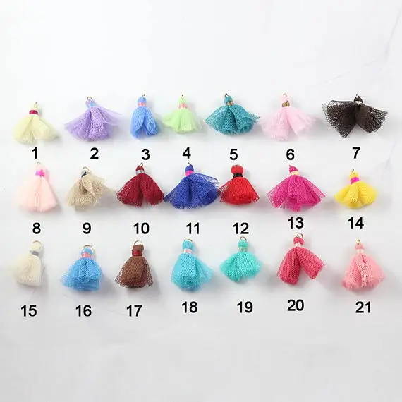 18PCS 2.5CM Polyester Tassel For Keychain Cellphone Straps Full Tassels Fringe DIY Jewelry Charms jewelry accessories
