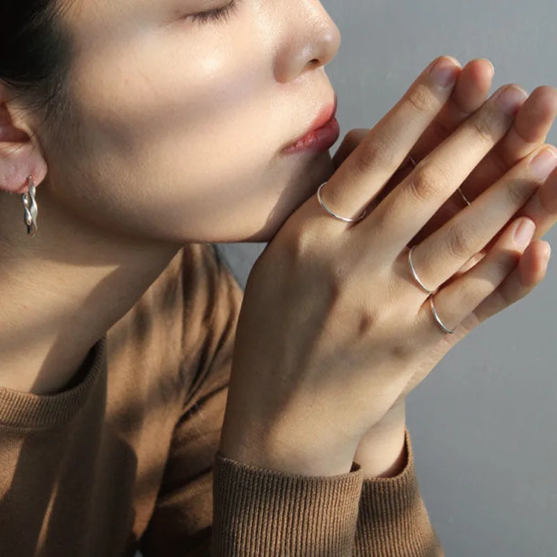 1.2mm Narrow 925 Sterling Silver Rings For Women Aneis Accessories, Minimalism Woman Ring Silver 925 Jewelry Best Friends Gifts - Image 5