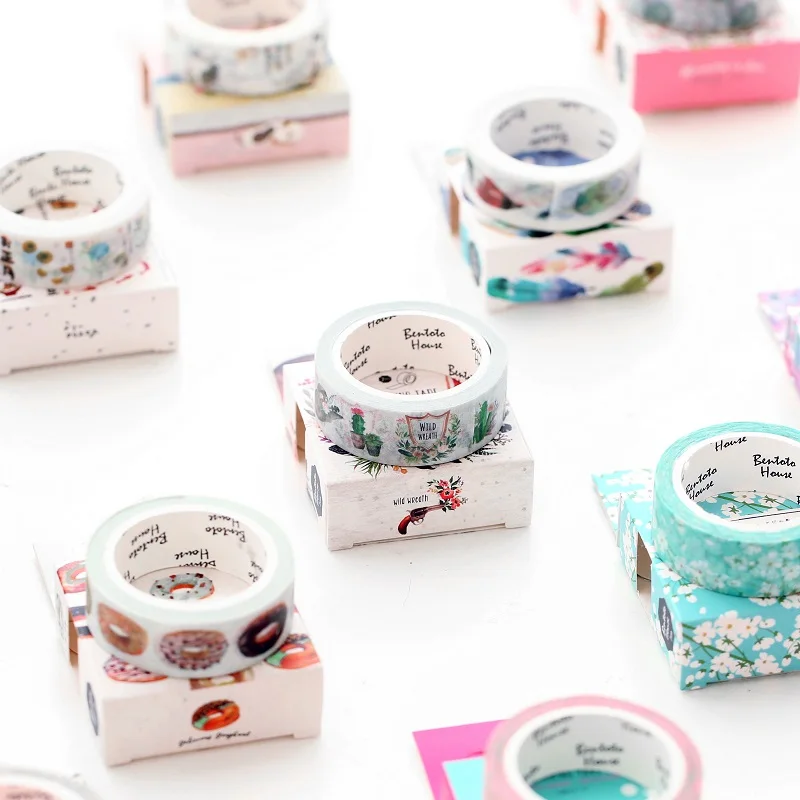 cheap 15mm X 7m Cute Lotkawaii Flower Food Animals Decorative Washi Tape Diy Scrapbooking Masking Tape School Office Supply