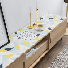 Скандинавский стиль желтый геометрический узор водонепроницаемый расширенный хлопок и лен скатерть для обеденного стола чайные столики скатерти