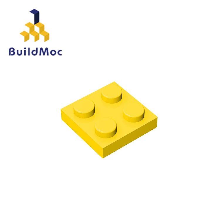 BuildMOC совместимая сборная пластина из частиц 3022 дюйма 2x2 для строительных блоков