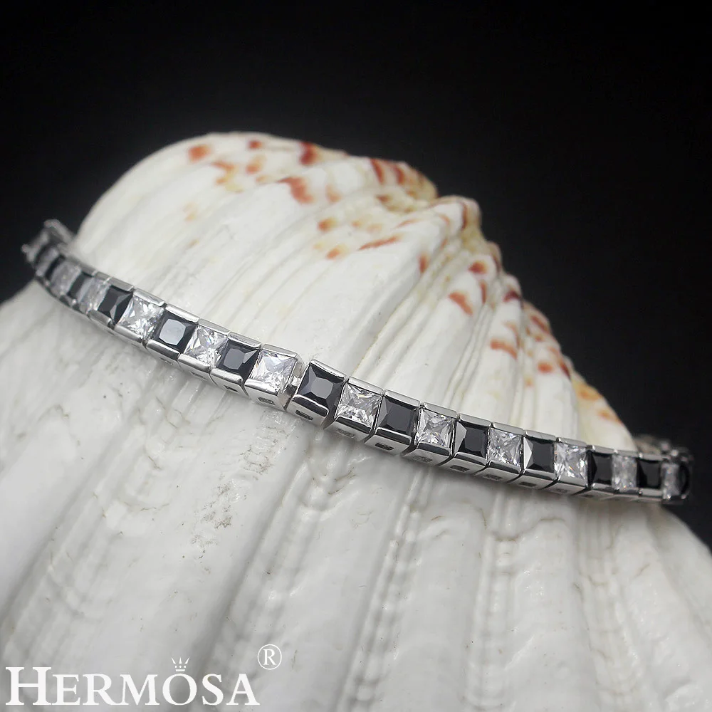 HERMOSA ювелирные изделия Топ Мода квадратный 3 цвета выбор 925 серебро талисман цвет