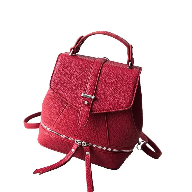 NEW Ladies Designer PU Leather Small Hand Bag Three Functional Small Packsack Daypack Belt Buckle Fashion