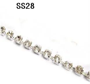 

Free shipping!Crystal chain Rhinestone cup chain,ss28(6mm) Crystal stone,Silver base,10yards/set, garment accessories