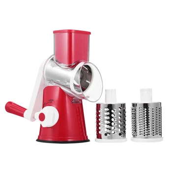 

Multifunction Manual Roller Vegetable Cutter Fruit Slicer Potato Cheese Shredder with 3 Blades Kitchen Cooking Tools Accessories