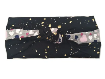 

J173206 fashion gold dot,multicolour Peach Heart,patchwork knot headband,hair accessories for women