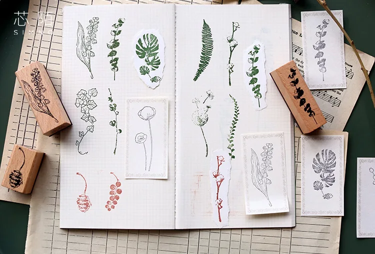 Креативные винтажные растения листья Деревянный штамп DIY деревянные и резиновые штампы украшения для скрапбукинга дневник в стиле Скрапбукинг штамп YZ002