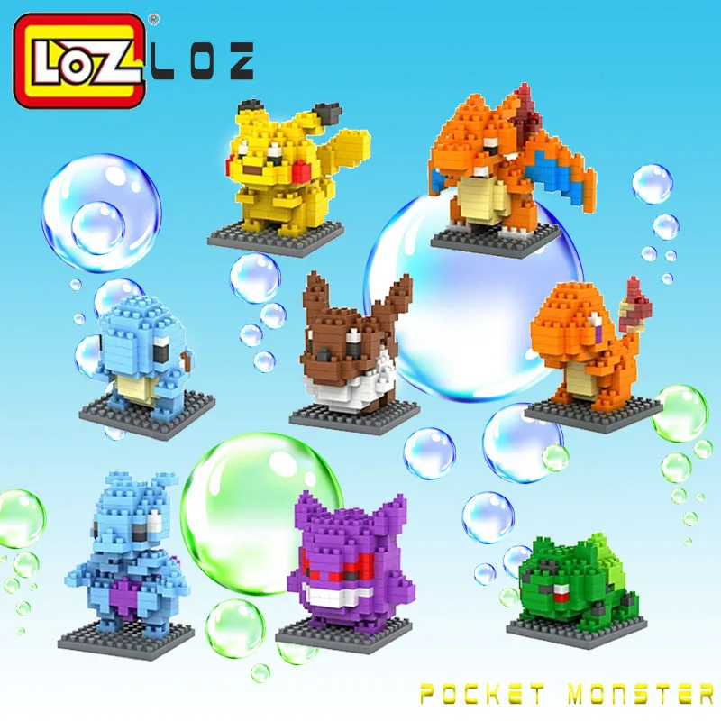 

LOZ Qute kawaii pikachu Anime diamond block cute building blocks toys bricks educational Action Figures Toys for Children