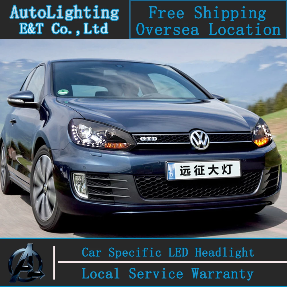 Car Styling Golf 6 headlights 2009-2012 For VW Golf6 led headlight Volks wagen led drl turn signal drl H7 hid Bi-Xenon Lens