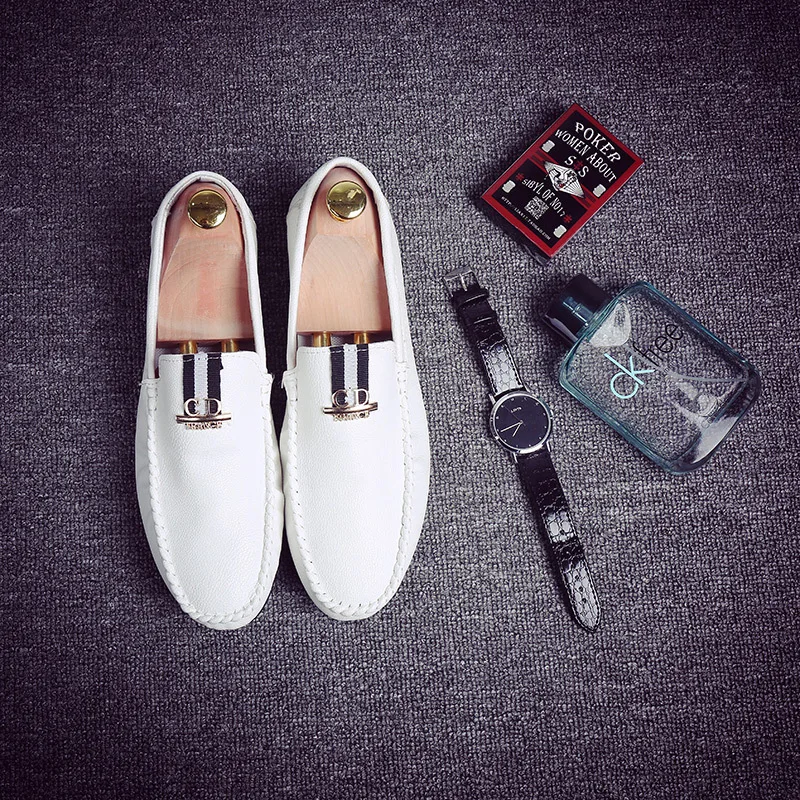 

Original Moccasins Gommino Leather Driver Sylvie Web Buckle Loafer Slipper Men Casual Driving Handmade Breathable Luxury Shoes