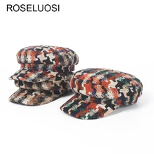 ROSELUOSI, осенне-зимняя камуфляжная кепка Newsboy для женщин, повседневные зимние шапки, военная Кепка, Gorras Mujer