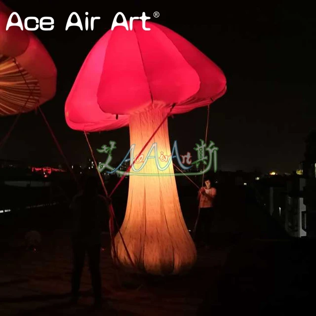 

vivid beautiful inflatable mushroom with colorful lighting made in China