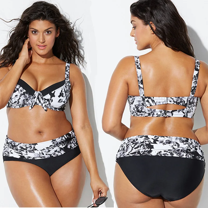 

Plus Size Swimwear Push Up High Waist Bikini Large Sizes Patchwork Bathing Suit Plus Size High Waist Swimwear Women Bikinis WA