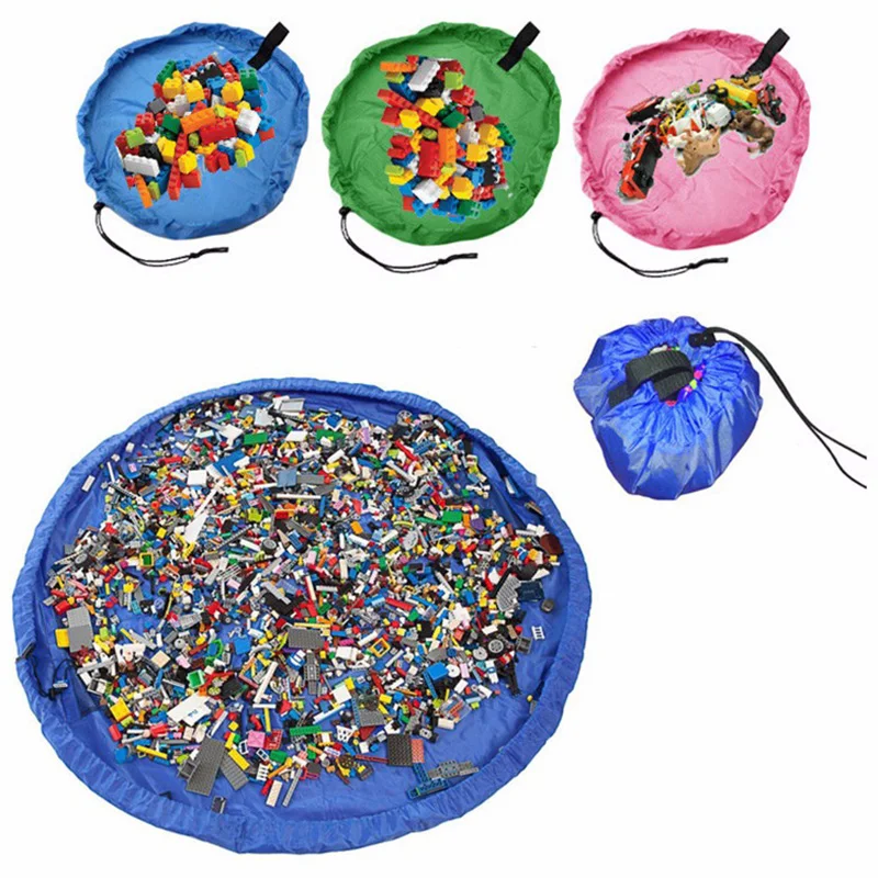 Portable Kids Toy Storage Bag and Play Mat Lego Children Toys Organizer