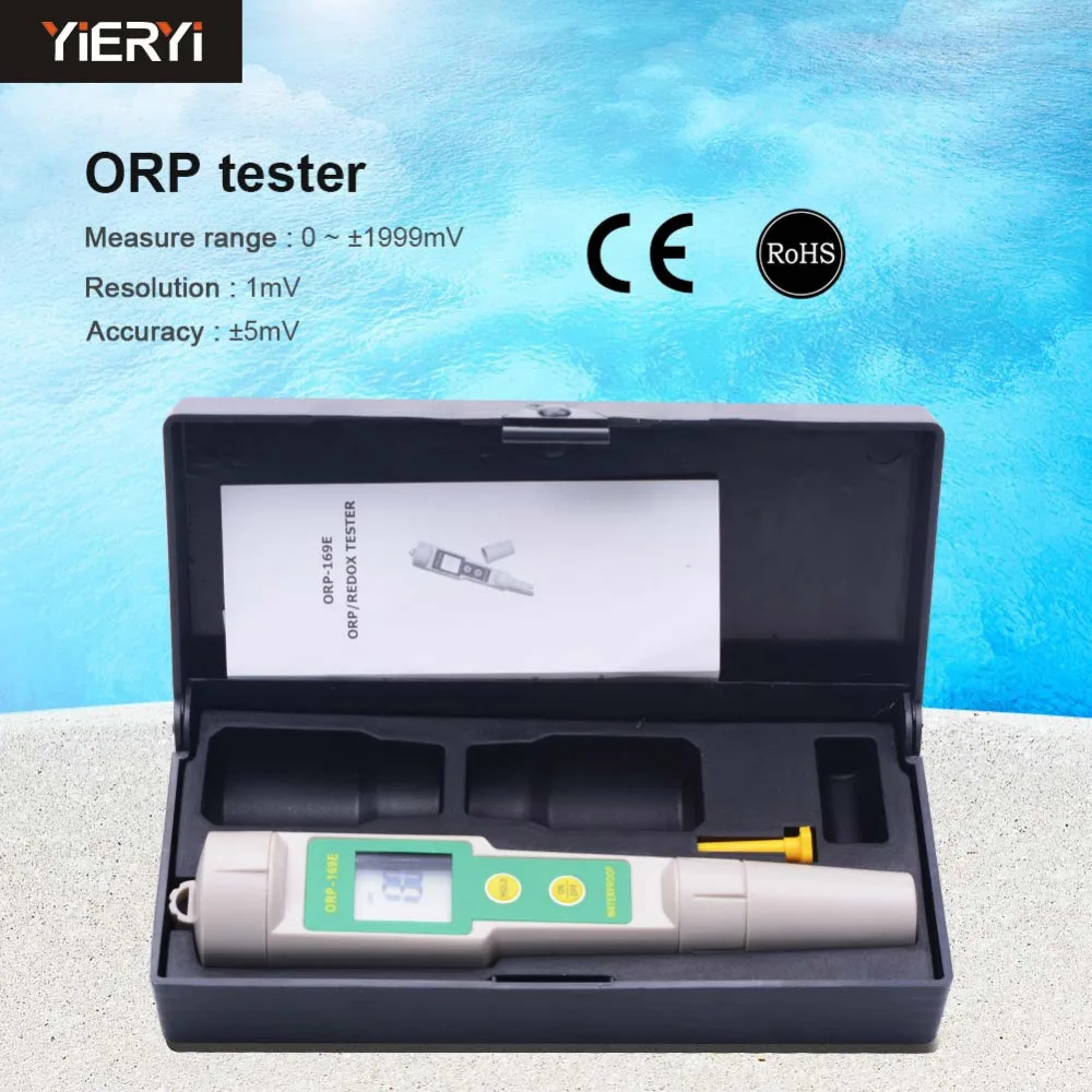 Цифровой ОВП тестер качества воды ручка со сменным зондом 0~+/-1999mV окисление снижение потенциалов отрицательного потенциала тестер