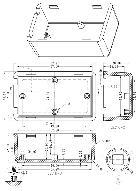 plastic enclosure for electronics control box szomk diy enclosure junction box plastic housing small abs instrument enclosure distribution box black plastic box enclosure electronics case  (14).jpg