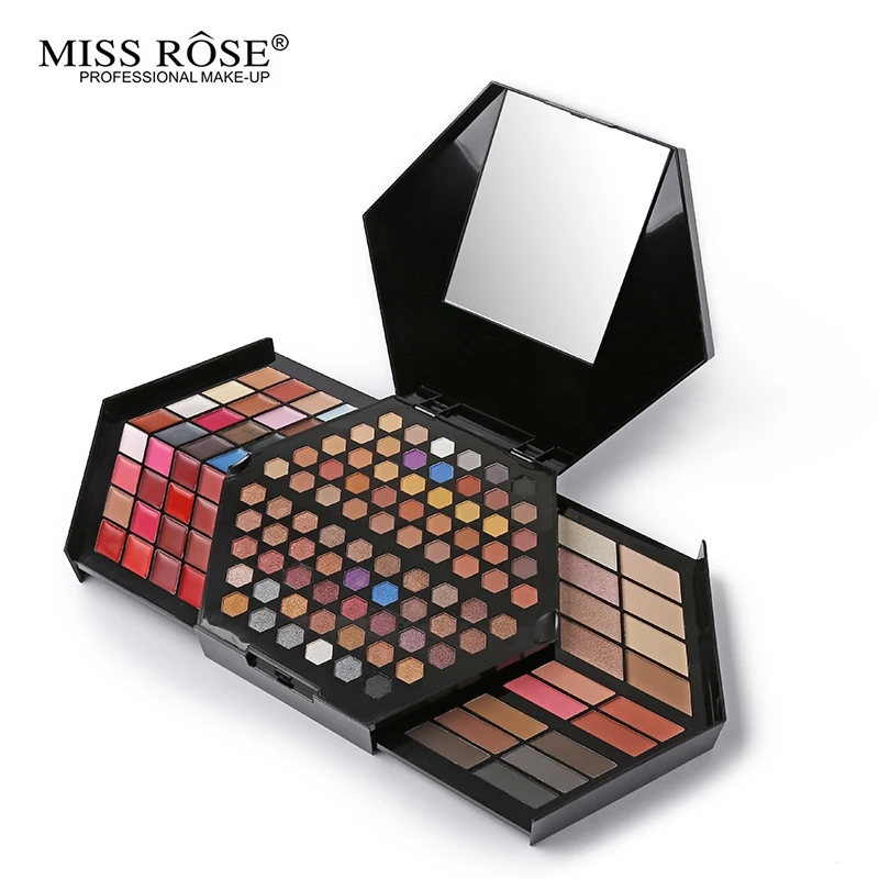 Miss Rose, профессиональный набор для макияжа, полный цвет, матовые мерцающие тени для век, палитра, хайлайтер, пудра, консилер, макияж, коробка