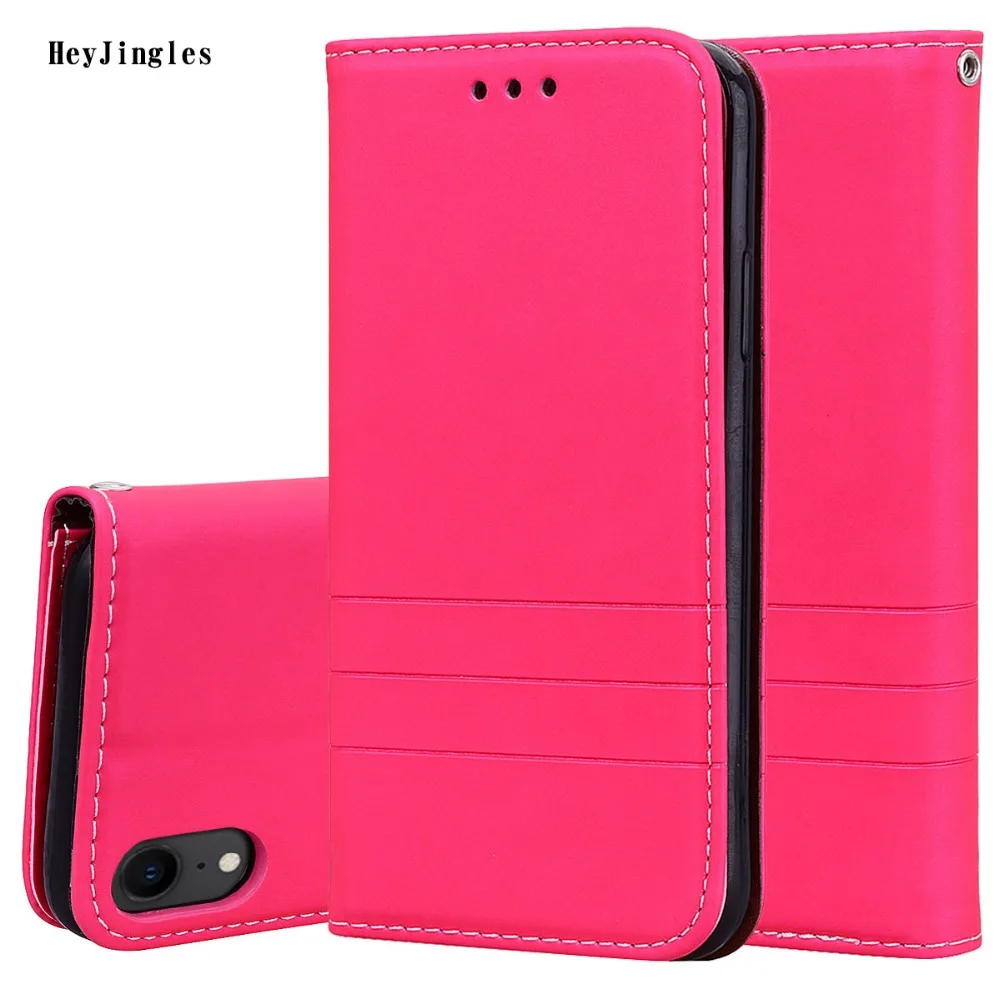 HeyJingles flip wallet leather case For Apple iPhone XR pu leather case