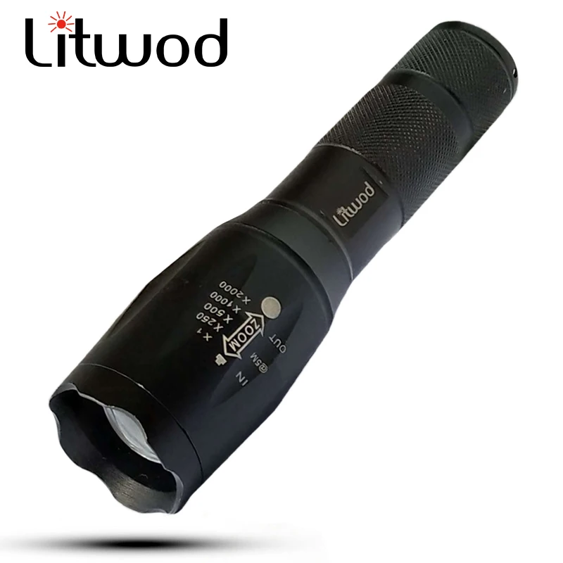 

Litwod Z20 LED Flashlight A100 XML T6 L2 Portable light Torch waterproof bicycle lantern 5 Modes Zoom for Camping Riding