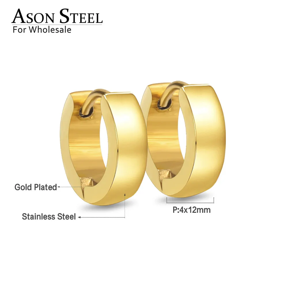 Женские серьги кольца ASONSTEEL современные корейские цвета розового золота
