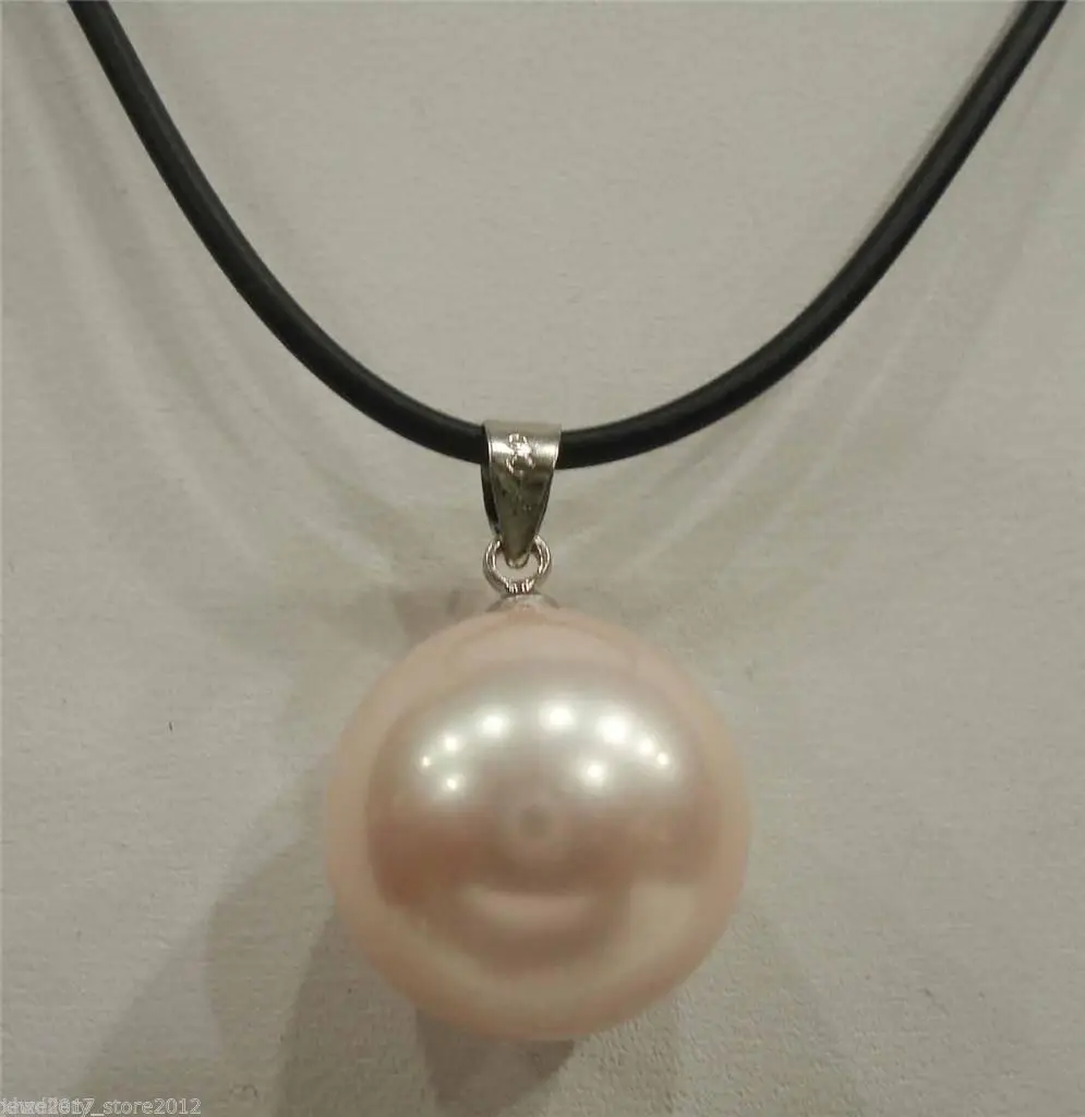 

Hot sale new Style >>>>>16mm Beautiful pink shell Pearl Pendant Necklace