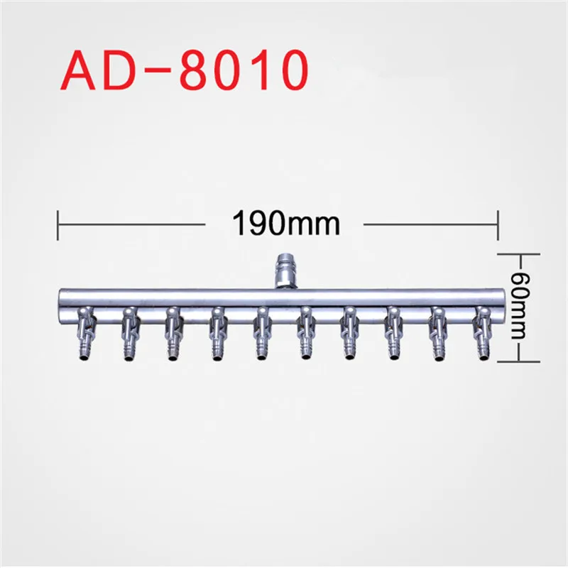1 шт. 4/8 мм аквариумный воздушный разветвитель авиакомпания воздушного потока разделитель воздушный клапан переключатель регулятора воздушные коллекторы аксессуары для крана - Цвет: A- 10 way