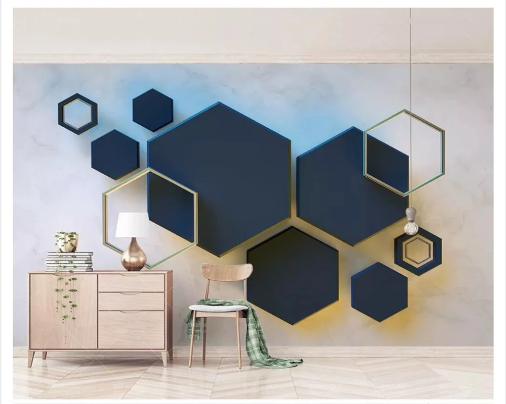 

beibehang Custom classic stereo modern minimalist geometric marble mosaic TV bedroom background papel de parede 3d wallpaper