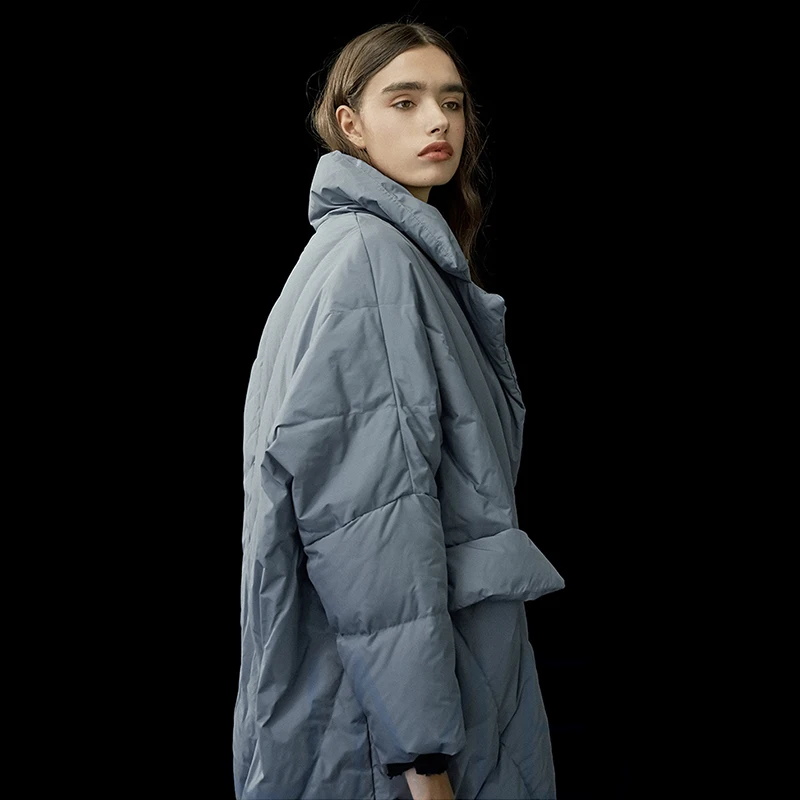 Billige Winter Neue Auflistung Frauen Plus Größe Lange Weiße Ente Unten Jacke Kokon   Bat Typ Anzug Kragen 7XL Verdicken Parkas große Tasche