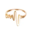 Bagues en forme de cœur pour femmes, couleur or, géométrique, ECG, électrocardiogramme, bijoux de fête, à la mode ► Photo 3/5