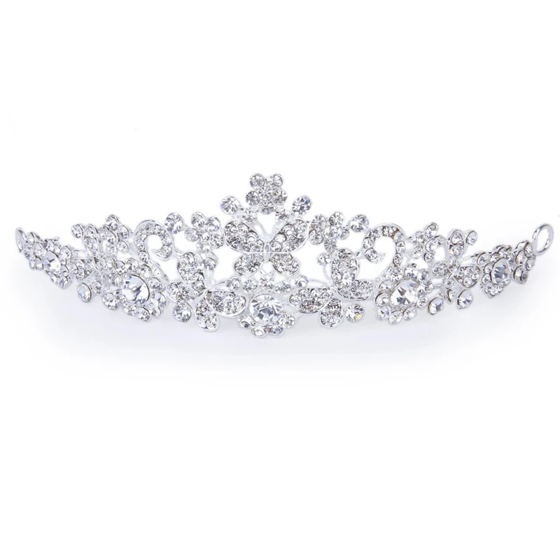 

Wedding Bridal Prom Rhinestone Butterfly Love Corollas Headband Veil Tiara