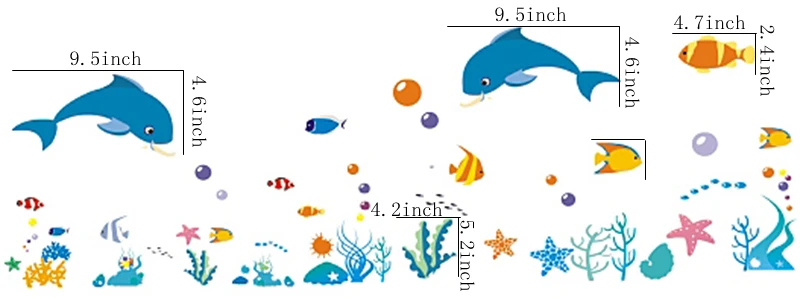 Zs наклейка водостойкая Наклейка на стену детская домашний декор Фреска ванная комната рыба детская комната - Цвет: xy8047