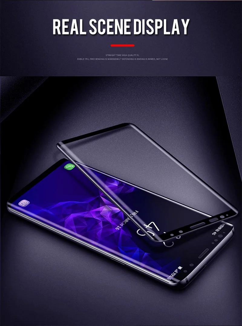 9D полностью изогнутое закаленное защитное стекло для экрана пленка из фольги для samsung Galaxy Note 9 8 S8 S9 S10 Plus S10e S7 Edge