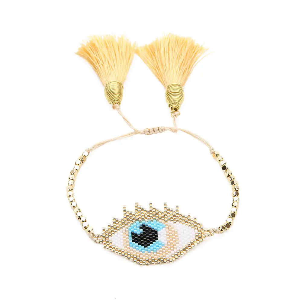 Go2boho MIYUKI браслет счастливый сглаза браслет Delica турецкий глаз Pulsera ювелирные изделия bileklik для женщин золото нержавеющая сталь бисером
