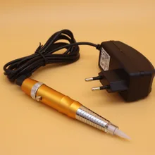 1 шт постоянных тату машинка для макияжа с золотыми брови татуировки ручка с иглы для тату-машинок EU/USPlug для бровей губ подводка для глаз tattoo