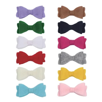 

12pcs/lot Colorful Baby Hair Bow Party Gift Felt Cloth Hair Bows Accessory DIY Handmade Baby Hair Clips