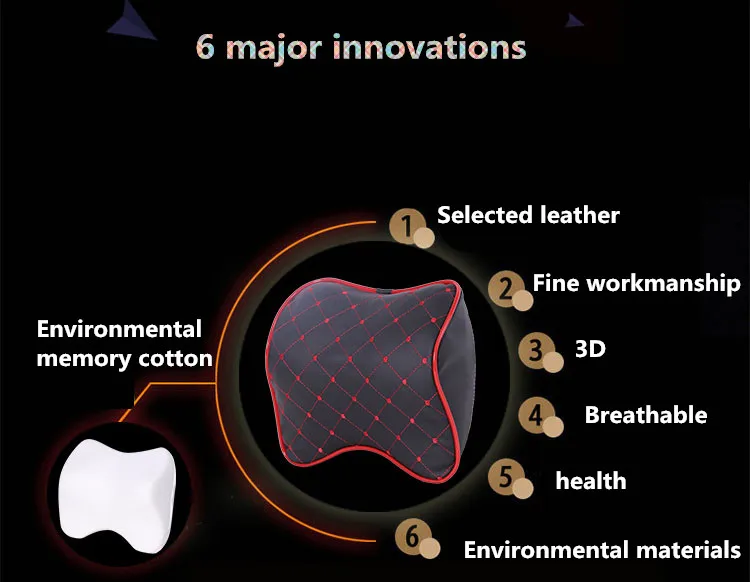 3D дышащий Автомобильный подголовник, подушка для шеи, кожа, авто защита шеи, подушка для отдыха, авто сиденье, поясная подушка с эффектом памяти