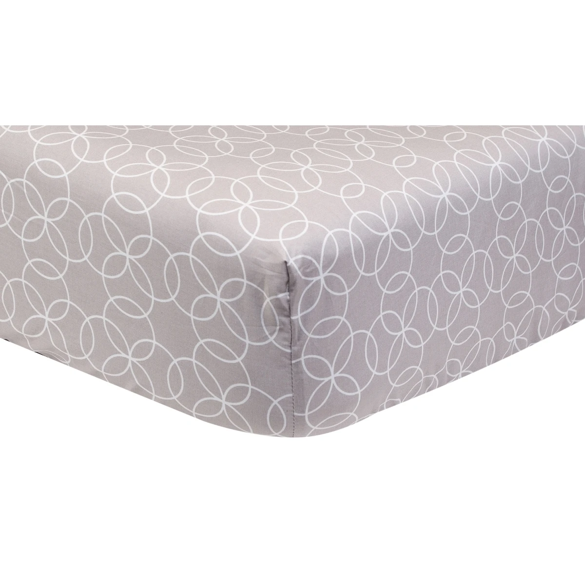 Trend-Lab 100585 Gray and White Circles Fitted Crib Sheet (1)