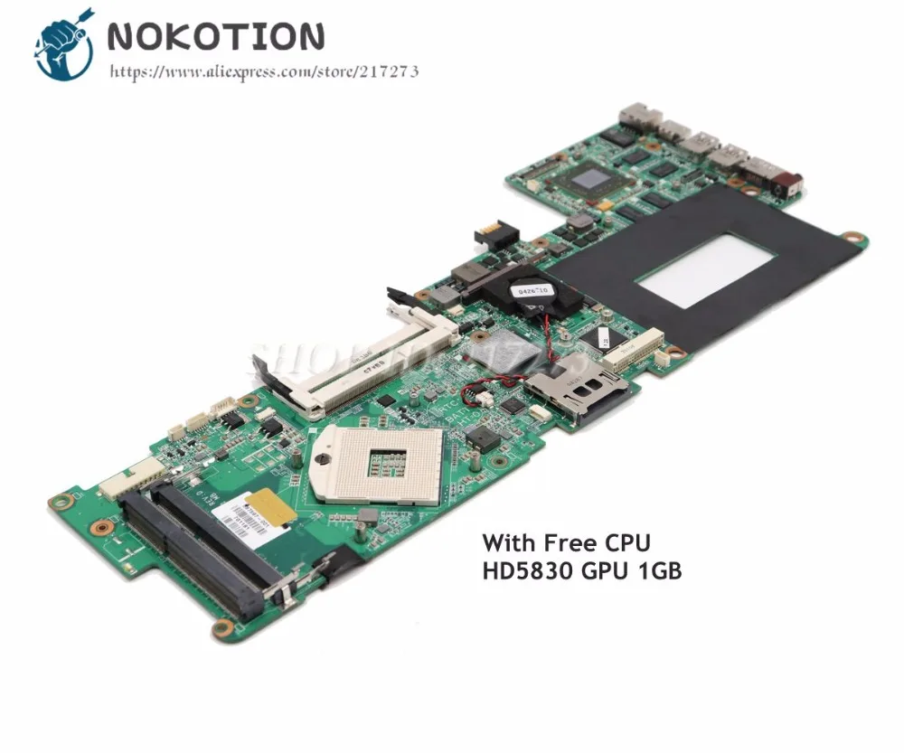 NOKOTION для hp Envy 15 Материнская плата ноутбука DASP7DMBCD0 597597-001 основной плате PM55 HD5830 графика DDR3 Бесплатная Процессор