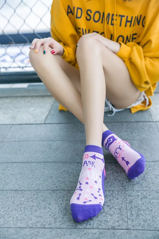 Популярные модные носки Harajuku с забавным рисунком из мультфильма chaussettes, женские носки с головой тыквы и лося, милые носки до щиколотки kawaii happy