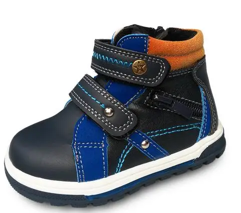 Новинка; 1 пара детских кроссовок из искусственной кожи; модная детская обувь; ботинки для мальчиков - Цвет: Синий