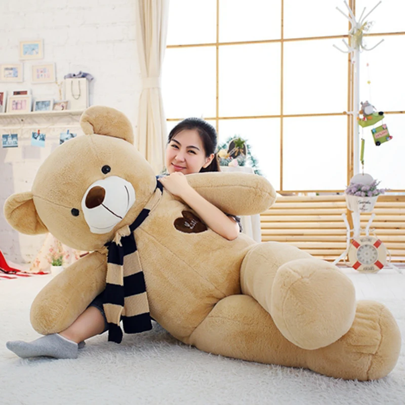 

Soft Big Teddy Bear Stuffed Animal Plush Toy With Scarf 120cm 140cm 160cm 180cm Kawaii Large Bears For Kids Giant Pillow Dolls