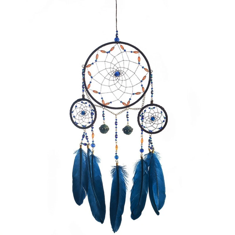 Dream Catcher Wind Chimes Handmade Dreamcatcher Feathers Night Light Decorations Car Wall Room Hanging