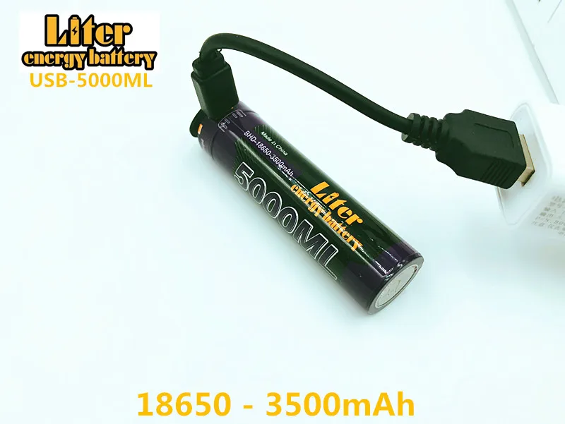 Аккумулятор Liter USB 3 7 в 18650 3500 мА/ч литий ионная аккумуляторная батарея